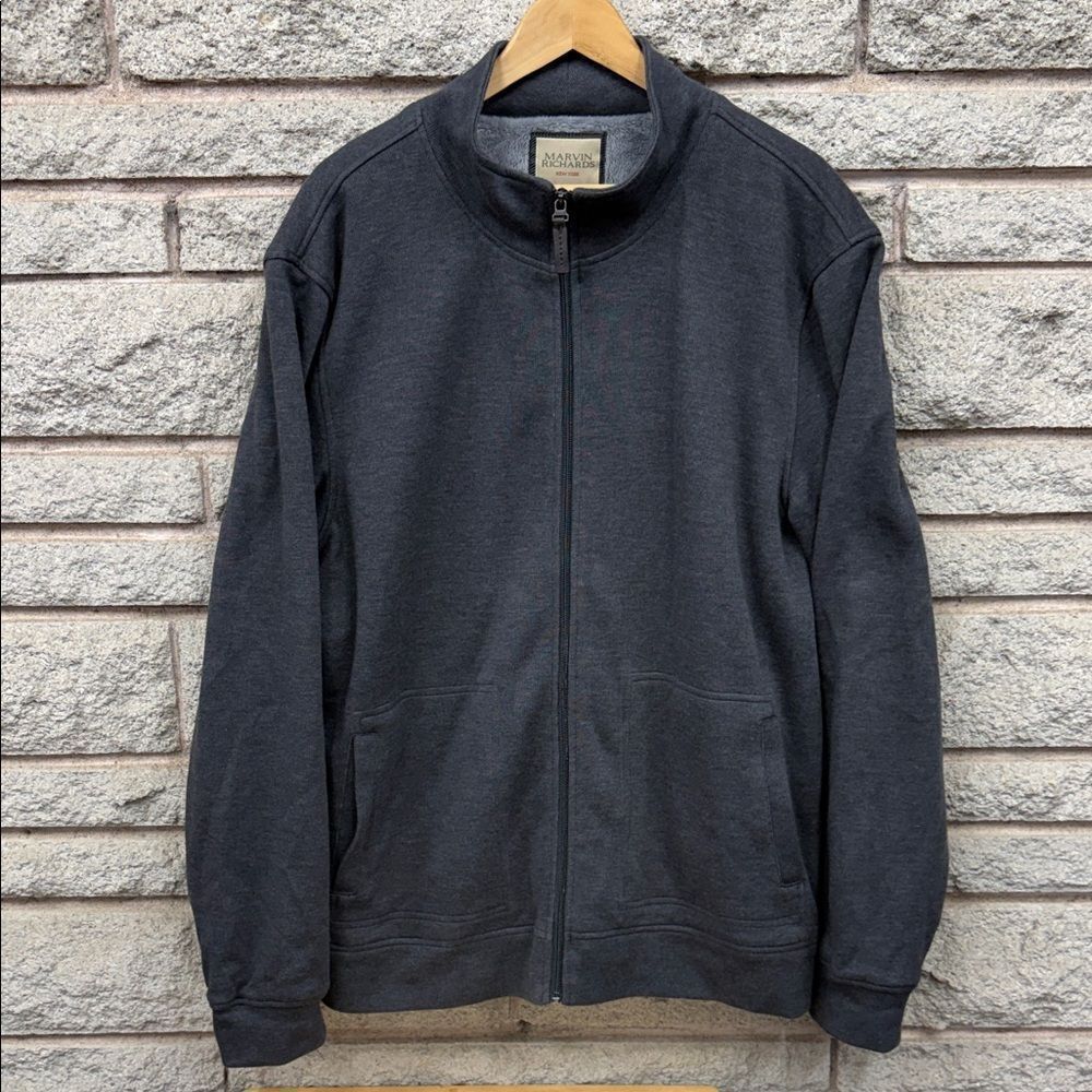Marvin Richards Men's Dark Gray Zip-Up Sweater